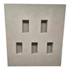 Bates Display U.S.A matte taupe wall-mounted display panel with five recessed rectangular shelves for home decor